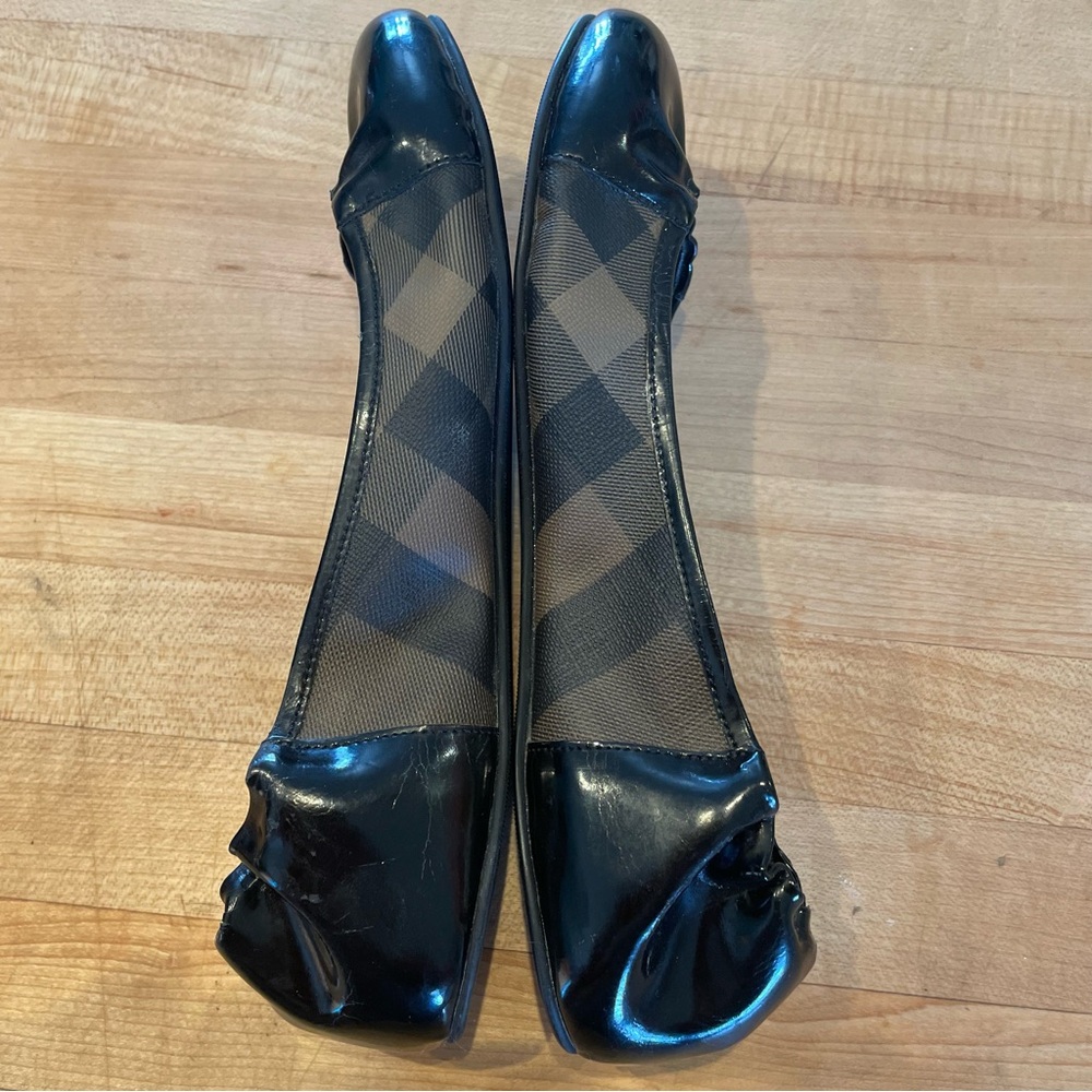 Burberry Black Patent Leather Nova Soft Ballerina Flats Size 36.5 - Picture 10 of 12